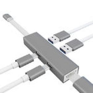 HDMI 4K Silver 5 In 1 Aluminum Alloy Powered USB C HUB